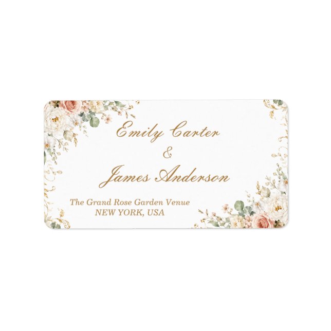 Elegant Floral Wedding Address Labels (Front)