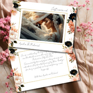 Elegant Floral Wedding Announcement Card