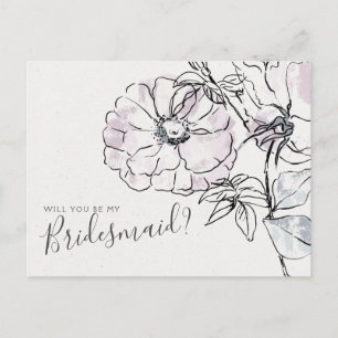 Elegant Floral Wedding Bridesmaid Proposal Card