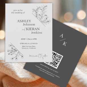 Elegant Floral Wedding Budget Invitation Flyer