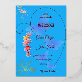 Elegant floral wedding card