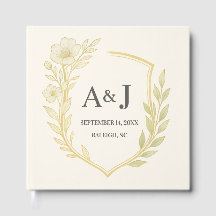Elegant Floral Wedding Crest Monogram Ivory