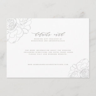 Elegant floral wedding details card