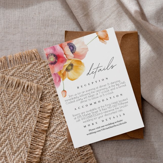 Elegant Floral Wedding Details Enclosure Card (Creator Uploaded)
