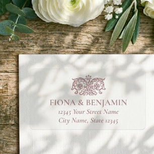 Elegant Floral Wedding Dusty Pink Return Address Label