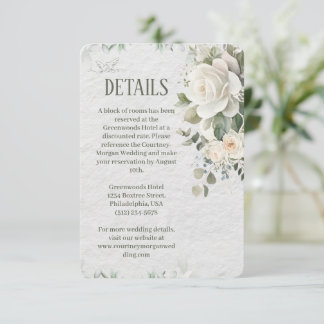 Elegant Floral Wedding Enclosure Card