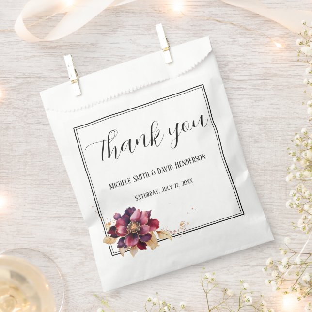 Elegant Floral Wedding Favour Bag (Clipped)