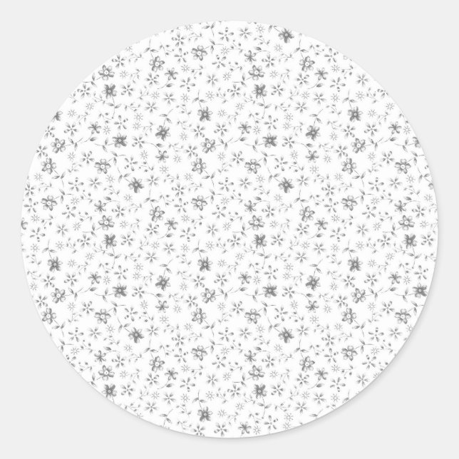 Elegant Floral Wedding Favour Sticker (Front)