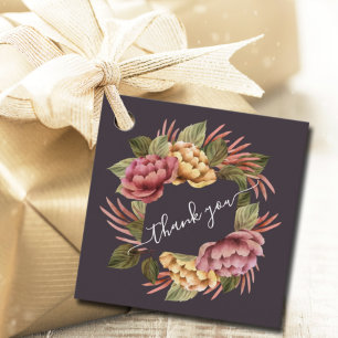 Elegant Floral Wedding Favour Tags