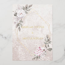 Elegant Floral Wedding | Foil Invitation