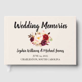 Elegant Floral Wedding Guest Book