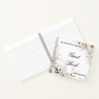 Elegant Floral Wedding Guest Book