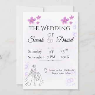 Elegant Floral Wedding Invitaion Invitation