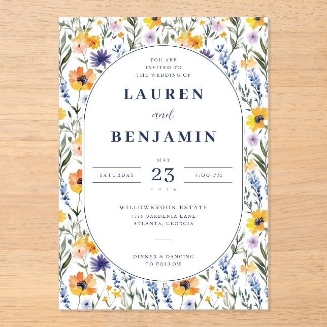 Elegant Floral Wedding Invitation (Front)