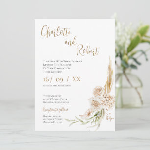 Elegant Floral Wedding Invitation