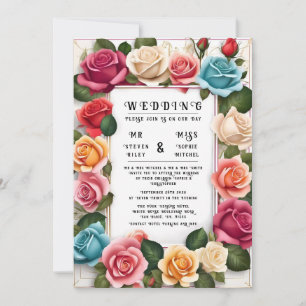 Elegant Floral Wedding Invitation 