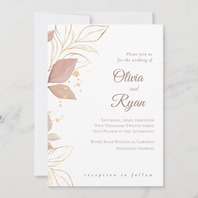 Elegant Floral Wedding Invitation (Front)
