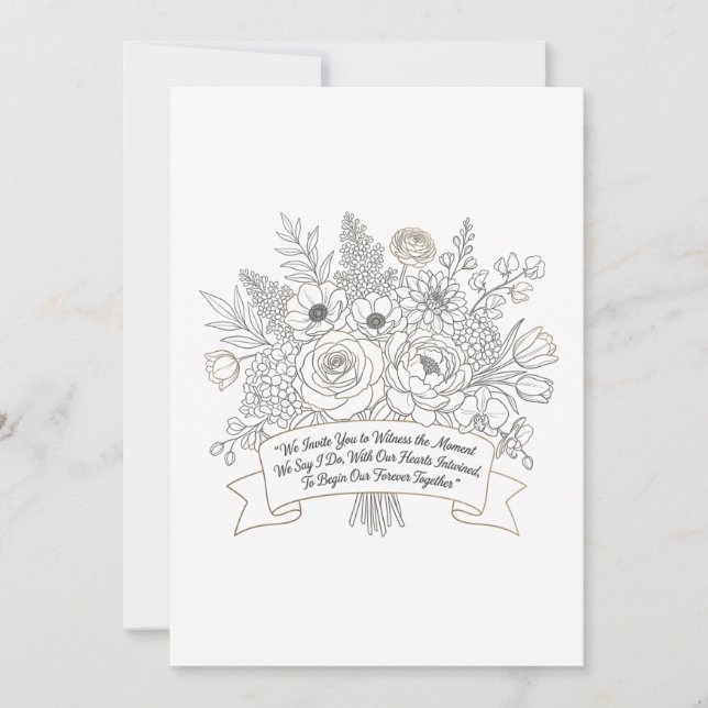 Elegant Floral Wedding Invitation (Front)