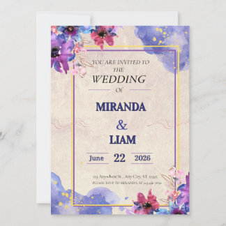 Elegant Floral Wedding Invitation