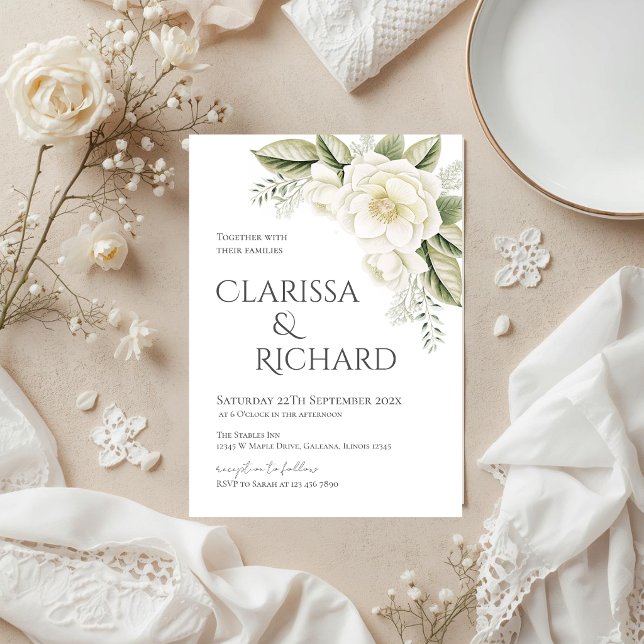 Elegant Floral Wedding Invitation (Créateur téléchargé)