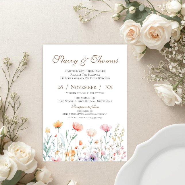 Elegant Floral Wedding Invitation (Créateur téléchargé)