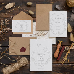 Elegant Floral Wedding Invitation