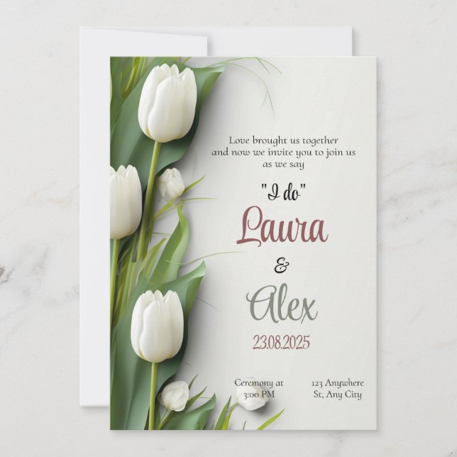 Elegant Floral Wedding invitation (Front)