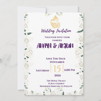 Elegant Floral WEDDING Invitation