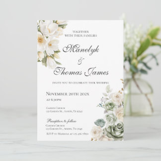 Elegant Floral Wedding Invitation