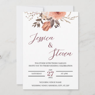 Elegant Floral Wedding Invitation