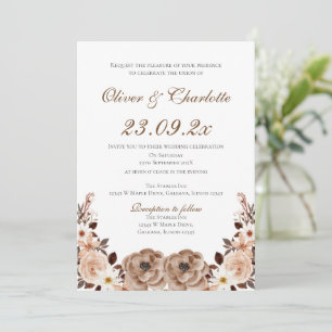 Elegant Floral Wedding Invitation