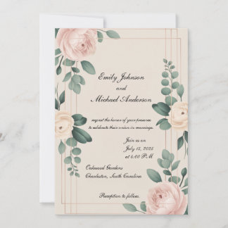 Elegant Floral Wedding Invitation