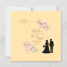 Elegant Floral Wedding Invitation 