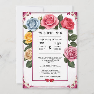 Elegant Floral Wedding Invitation