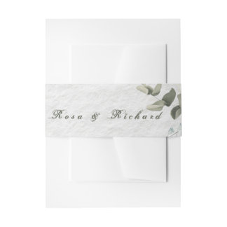 Elegant Floral Wedding Invitation Belly Band