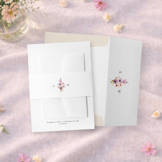 Elegant Floral Wedding Invitation Belly Band