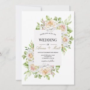 Elegant Floral Wedding Invitation Boho Floral wedd