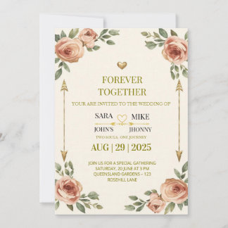 ELEGANT FLORAL WEDDING INVITATION CARD 