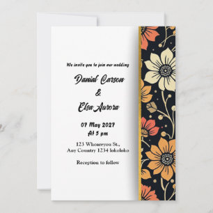 Elegant Floral Wedding Invitation Card