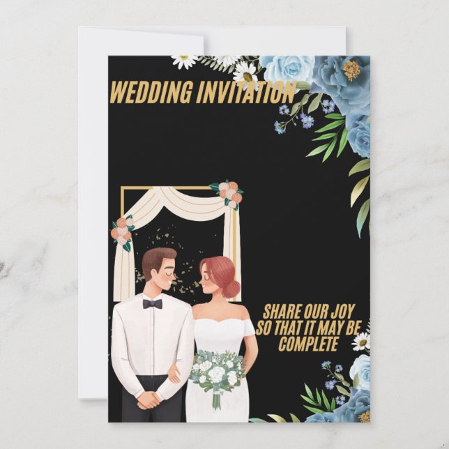 Elegant Floral Wedding Invitation Card (Devant)