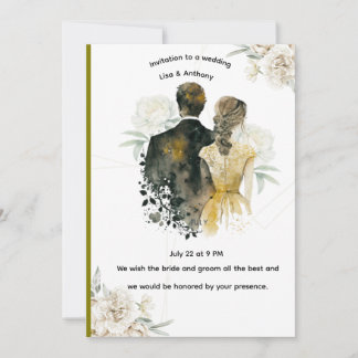 Elegant Floral Wedding Invitation Card