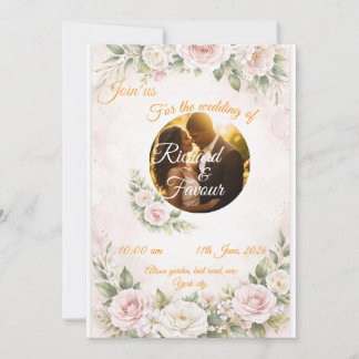 Elegant Floral Wedding Invitation Card