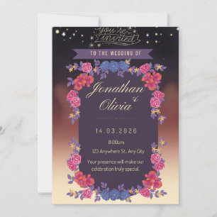 Elegant Floral Wedding Invitation Card – Romantic 