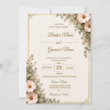 Elegant Floral Wedding Invitation Card Template