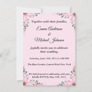 Elegant Floral Wedding Invitation Customizable