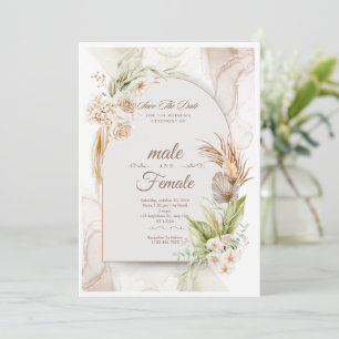 Elegant Floral Wedding Invitation Customizable