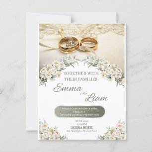 Elegant Floral Wedding Invitation – Emma & Liam Postcard