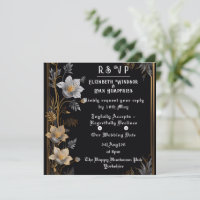 Elegant Floral Wedding Invitation Gold & Silver