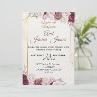 Elegant Floral Wedding Invitation Modern card