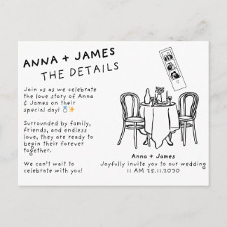 Elegant Floral Wedding Invitation Postcard